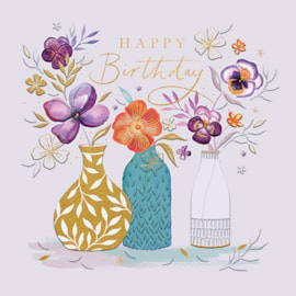 Ling Triple Blooms Birthday Card (IJ0210)