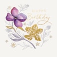 Ling Pretty Pansies Birthday Card (IJ0211)