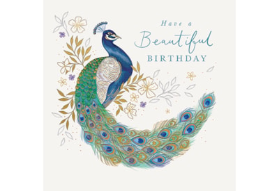 Ling Adorned Peacock Birthday Card (IJ0214)