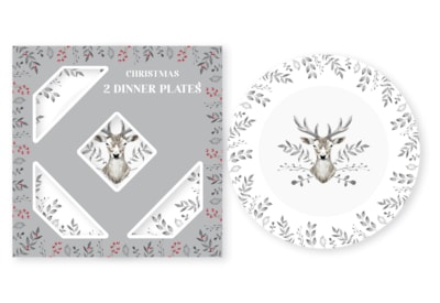 Rsw Christmas Stag Set Of 2 Dinner Plates (XM6910)