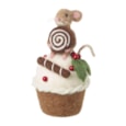 Heaven Sends Felt Mouse On Cupcake (JA237)