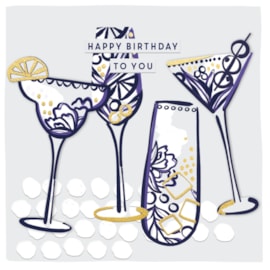 Ink And Block Cocktail Selection Birthday Card (JJ1336)