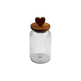 Sifcon Ribbed Glass With Heart Lid 24cm (KG3092)