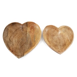 Sifcon Wooden Heart Trays Set Of 2 (KG3310)