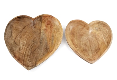 Sifcon Wooden Heart Trays Set Of 2 (KG3310)