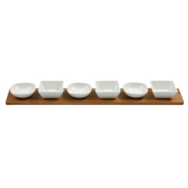 Sifcon Tapas Set With Acacia Tray 6pc (KG3345)