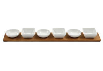 Sifcon Tapas Set With Acacia Tray 6pc (KG3345)