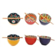 Sifcon Patterned Bowl w Chopsticks 14cm (KG3394)