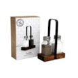 Sifcon Cruet Set In Acatia Base Holder Set 2 (KG3441)