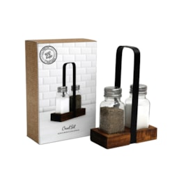 Sifcon Cruet Set In Acatia Base Holder Set 2 (KG3441)