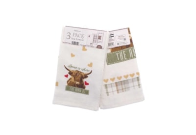 Tea Towels Highland Herd 3pk (KTS231209)