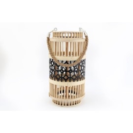 Natural/blk/bamboo Lantern 39cm (LA0304)