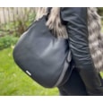 Nova Leather Hobo Bag Black/grey (875BLACK/GREY)