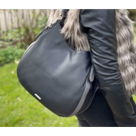 Nova Leather Hobo Bag Black/grey (875BLACK/GREY)