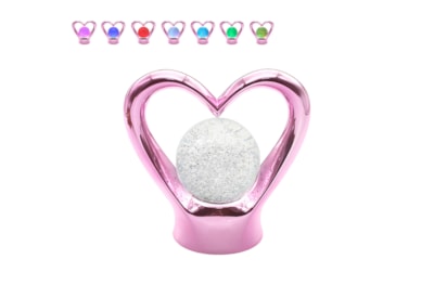 Lesser & Pavey Heart Lamp Metallic Pink (LP73166)