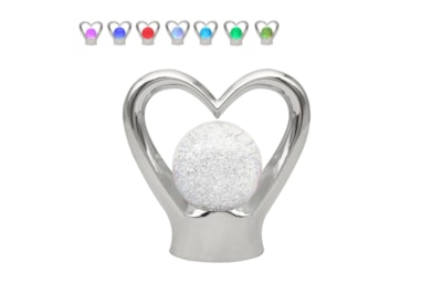 Lesser & Pavey Heart Lamp Metallic Silver (LP73168)