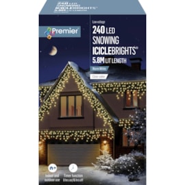 Premier Decorations 240 Led Snowing Icicles W/timer Warm White (LV162182WW)