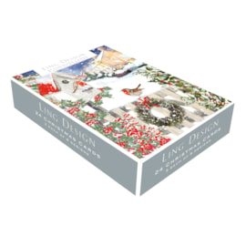 Ling Design Snowy Christmas Big Value Cards 24's (LXBV0006)