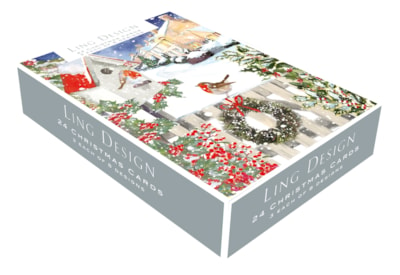 Ling Design Snowy Christmas Big Value Cards 24's (LXBV0006)