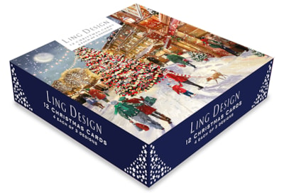 Ling Design Festive Streets Sml Deluxe Cards 12's (LXDD0002)