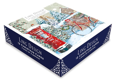 Ling Design Christmas In The Village Sml Deluxe Cards 12's (LXDD0007)