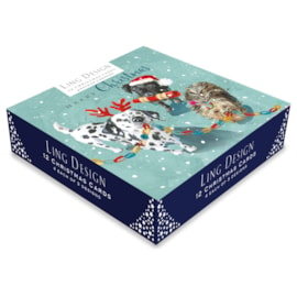 Ling Design Christmas Fun Lg Deluxe Cards 12's (LXDR0010)