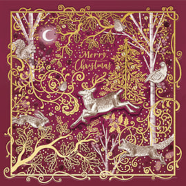 Ling Design Ornate Woodland Luxury Cards 5's (LXLR0007)