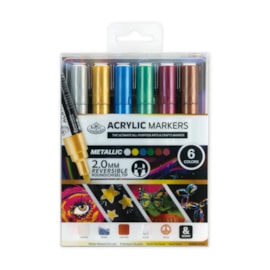 Royal Brush 6pc 2mm Metallic Acrylic Paint Marker Set (MARK-2729)