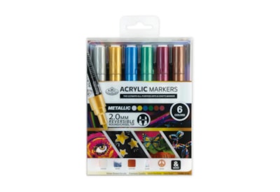 Royal Brush 6pc 2mm Metallic Acrylic Paint Marker Set (MARK-2729)