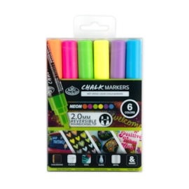 Royal Brush 6pc 2mm Neon Chalk Marker Set (MARK-2802)