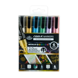 Royal Brush 6pc 2mm Metallic Chalk Marker Set (MARK-2803)