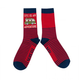 Mr Heron Mens Adventure Van Socks Red (MH257RED)