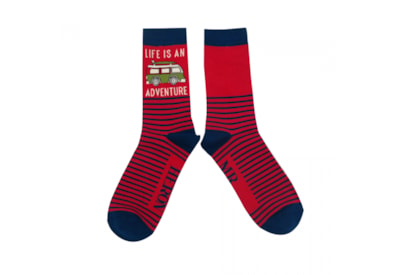 Mr Heron Mens Adventure Van Socks Red (MH257RED)