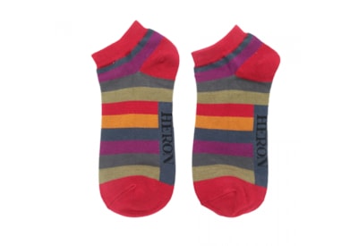 Mr Heron Thick Stripes Trainer Socks Dark (MHT009DARK)