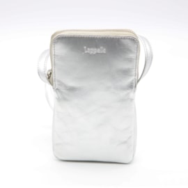 Lapella Mia Leather Crossbody Phone Bag Silver (148-14SILVER)