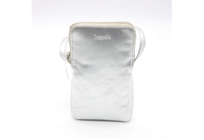 Lapella Mia Leather Crossbody Phone Bag Silver (148-14SILVER)