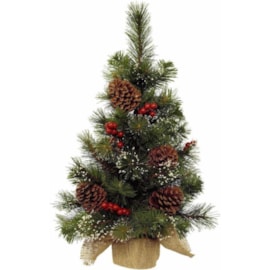 Ipswich Mini Tree Snowy Berries-pinecones Grn/wht 60cm (681166)