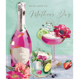 Ling Champagne & Cocktails Mothers Day Card (MKKB0093)