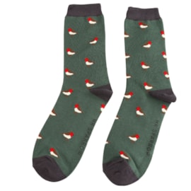 Mr Sparrow Little Robins Socks Green (MR068GREEN)