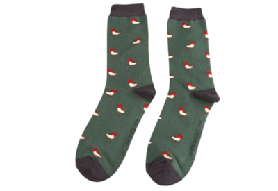 Mr Sparrow Little Robins Socks Green (MR068GREEN)