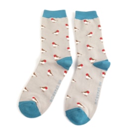 Mr Sparrow Little Robins Socks Grey (MR068GREY)