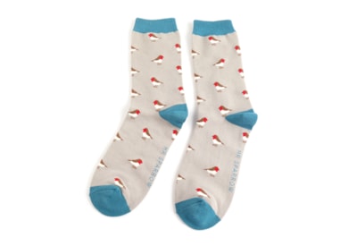 Mr Sparrow Little Robins Socks Grey (MR068GREY)