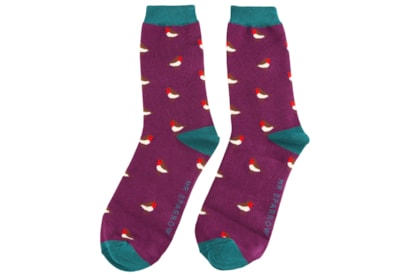 Mr Sparrow Little Robins Socks Purple (MR068PURPLE)