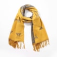 Butterfly Fashion Reversible Bees Scarf Mustard