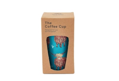 Eco Chic Teal Highland Cow Thermal Coffee Cup (N05)