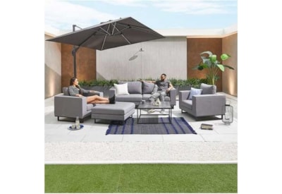 Nova Eden Outdoor Fabric Corner Sofa Set & Chairs & Stool Light Grey