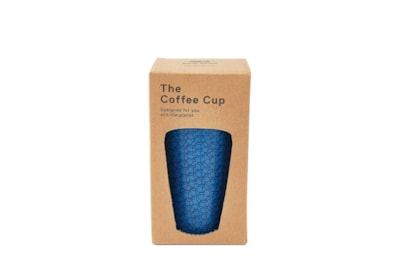 Eco Chic Navy Disrupted Cubes Thermal Coffee Cup (N13)