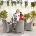 Nova Heritage Thalia 6 Seat Dining Set 1.35m Round Table White Wash