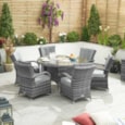 Nova Olivia 6 Seat Dining Set & Ice Bucket 1.35m Round Table Grey