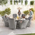 Nova Heritage Carolina 8 Seat Dining Set 1.8m Round Table White Wash